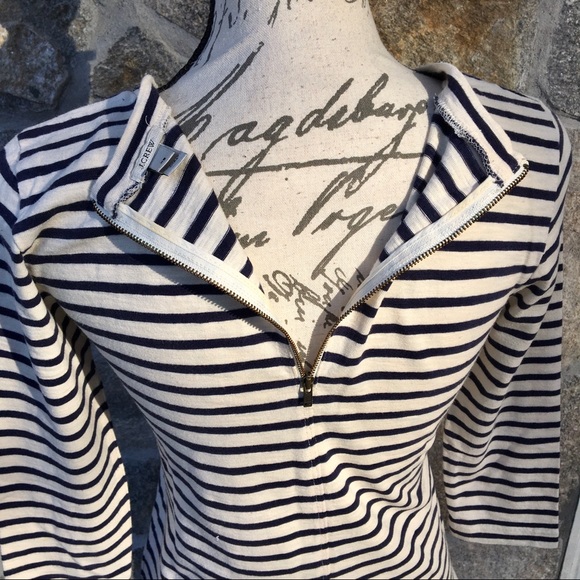 J. Crew Striped Necklace Tee 3/4 Length Sleeves Size XS - Picture 8 of 15